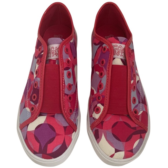 Coach Bev Pink Kaleidoscope Slip On Sneakers - Picture 2 of 14